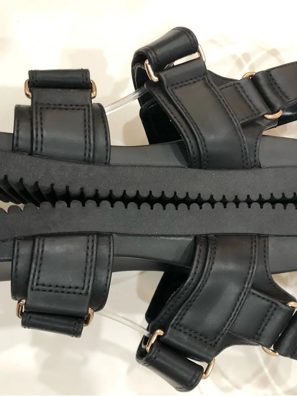Black Buckle Sandals